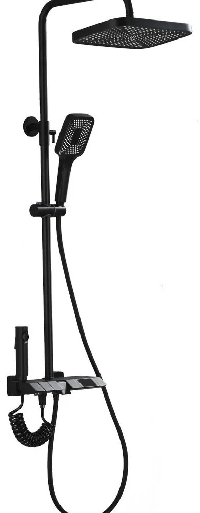 Coloana Dus ,Negru Mat,Afisaj Lcd Temperatura Apa ,Smack, Esn05B