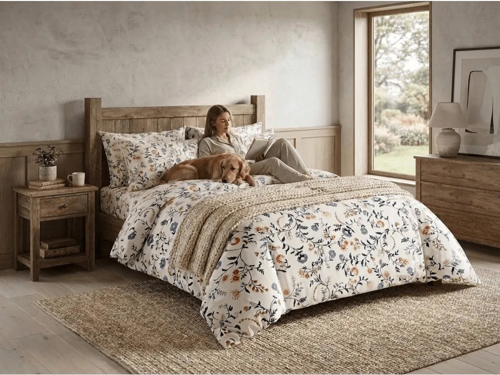 Lenjerie de pat din bumbac BLUE GARDEN colorat, 100% bumbac Dimensiune lenjerie de pat: 70 x 90 cm | 140 x 200 cm