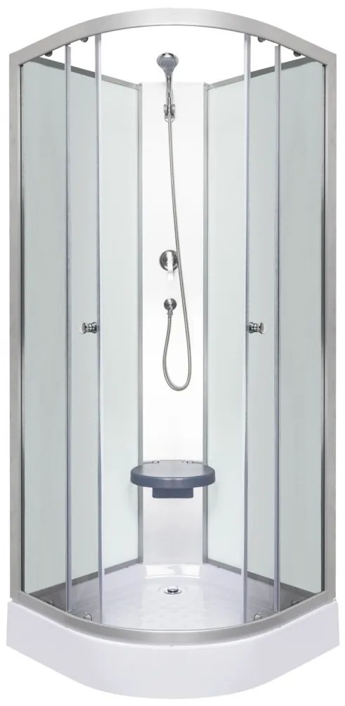 Cabină de duș Evora White 80 cu cădiță de duș, 80x80x205 cm
