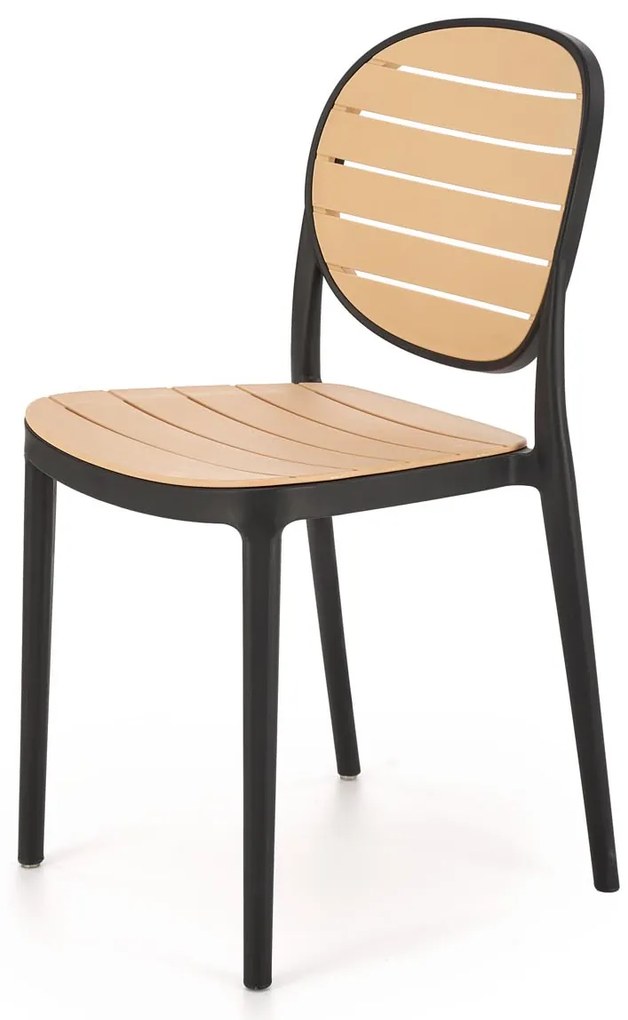 Scaun de grădină Karter (negru + natural). 1092586