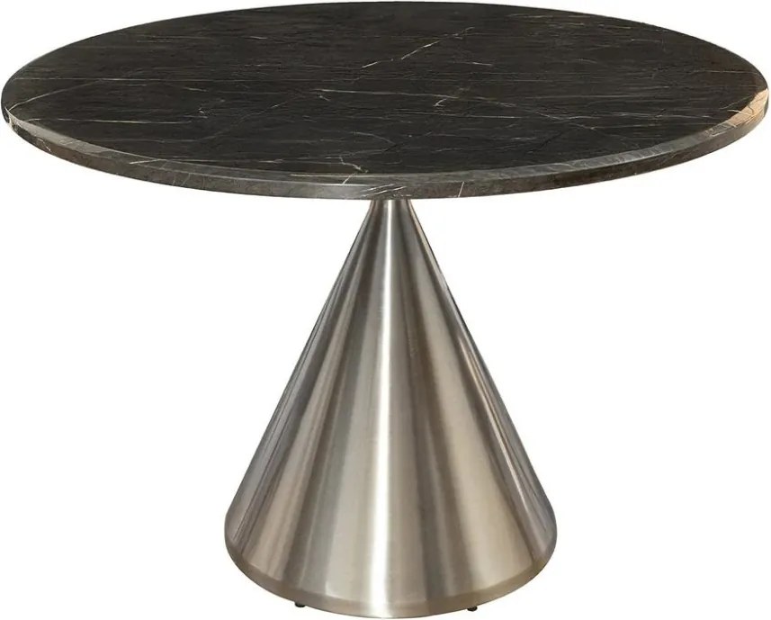 Masa Rotunda, Metal, Argintiu, Marmura Optic, ELEGANCIA 130cm, A-45899 VC