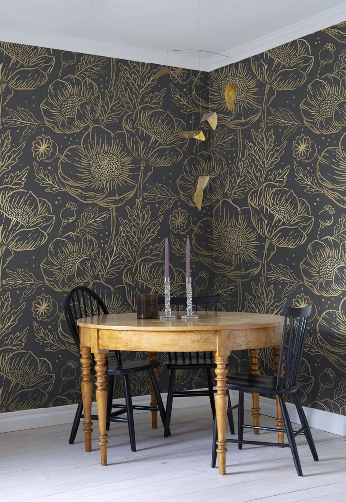 Fototapet, Golden Poppy, Midnight, Rebel Walls