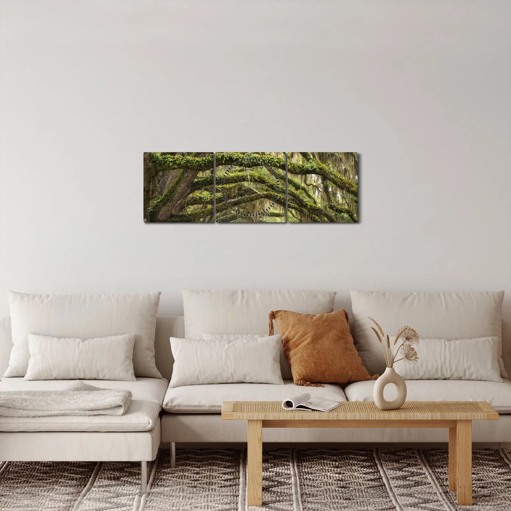 Tablou - Oaks Avenue, Charleston, Carolina de Sud, SUA (cu ceas) (90x30 cm)
