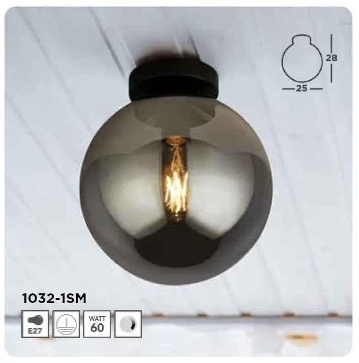 Plafoniera design modern cu abajur fumuriu AMSTERDAM
