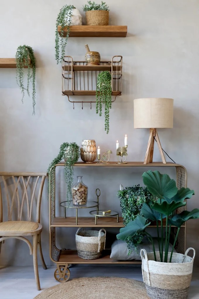 Scaun dining bej din lemn de cauciuc, rattan si rachita, cu aspect vintage, French