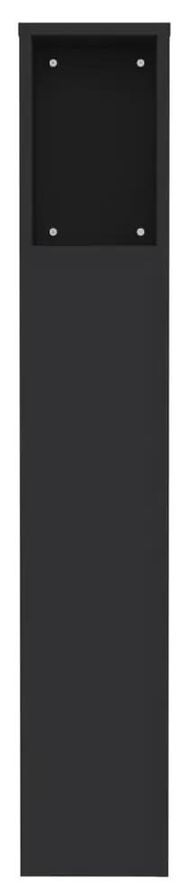 Tablie de pat cu dulap, negru, 100x18,5x104,5 cm Negru, 1
