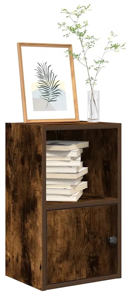 vidaXL Bibliotecă, stejar fumuriu, 31x24x52 cm, lemn prelucrat