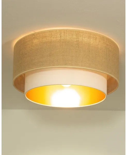 Plafonier SARTA 1xE27/60W/230V Ø 45 cm alb/iută