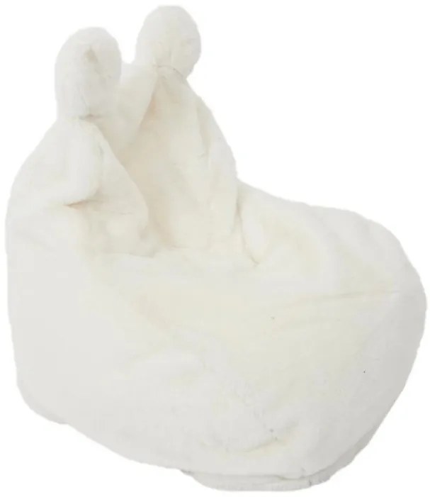 OFERTA Fotoliu puf pentru copii din blana artificiala BUBBLO, alb II. calitate