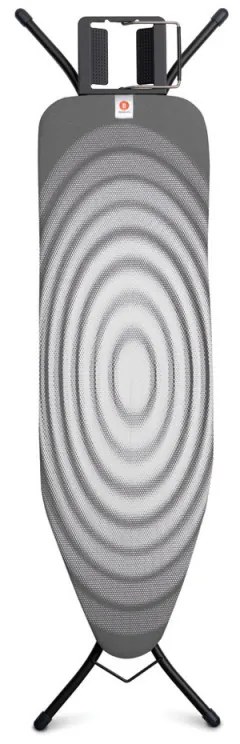 Masa de calcat Brabantia B 1003339, 124x38 cm, 7 pozitii de reglare, Suport fier de calcat, Gri inchis/Alb