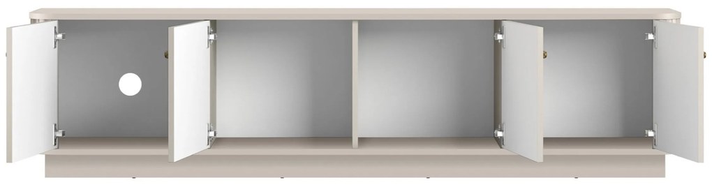 Dulap TV Vesper 187 cm cu 4 uși - cașmir / mânere aurii