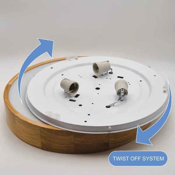 Brilagi - Plafonieră LED RGBW dimabilă CARVALHO, 3xE27/15W/230V, Wi-Fi, stejar, Ø 47,5 cm