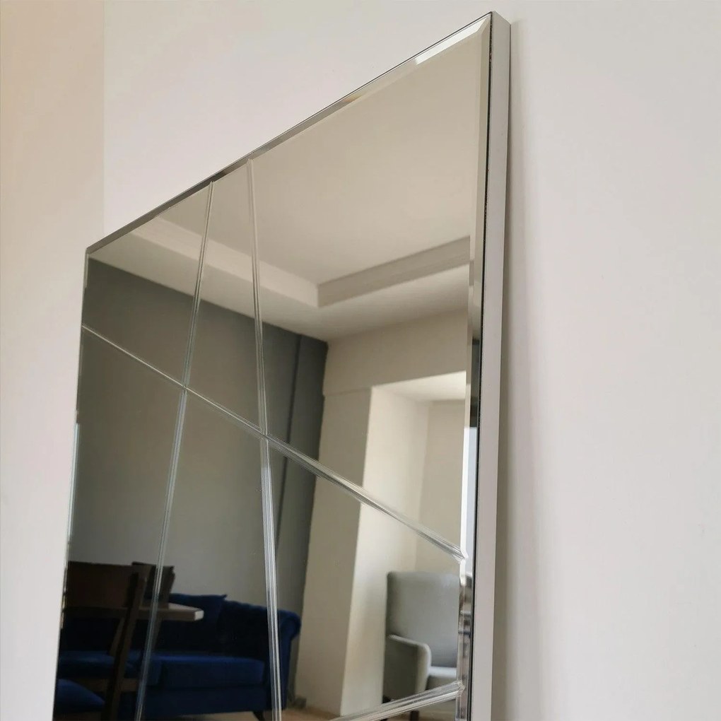 Oglinda decorativa Logon, Argint, 130x62x2 cm