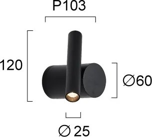 Aplică de perete cu spot LED reglabilă PLANET LED/4W/230V neagră
