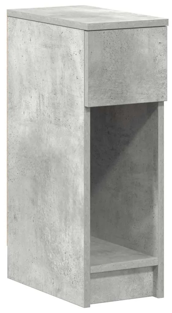 858701 vidaXL Noptiera cu sertar gri beton 20x36x60 cm