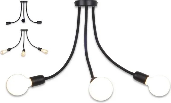 Top Light Galileo 3 C - Lustră pe tijă 3xE27/40W/230V negru