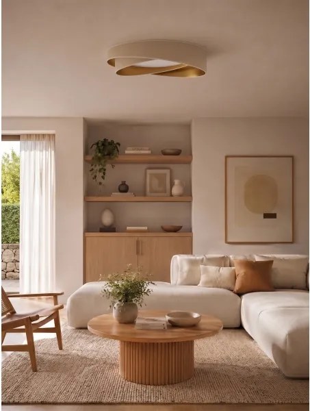 BRILAGI - Corp de iluminat LED dimabil VELVET TWIST LED/36W/230V CCT pr. 65 cm WT alb/auriu + telecomandă