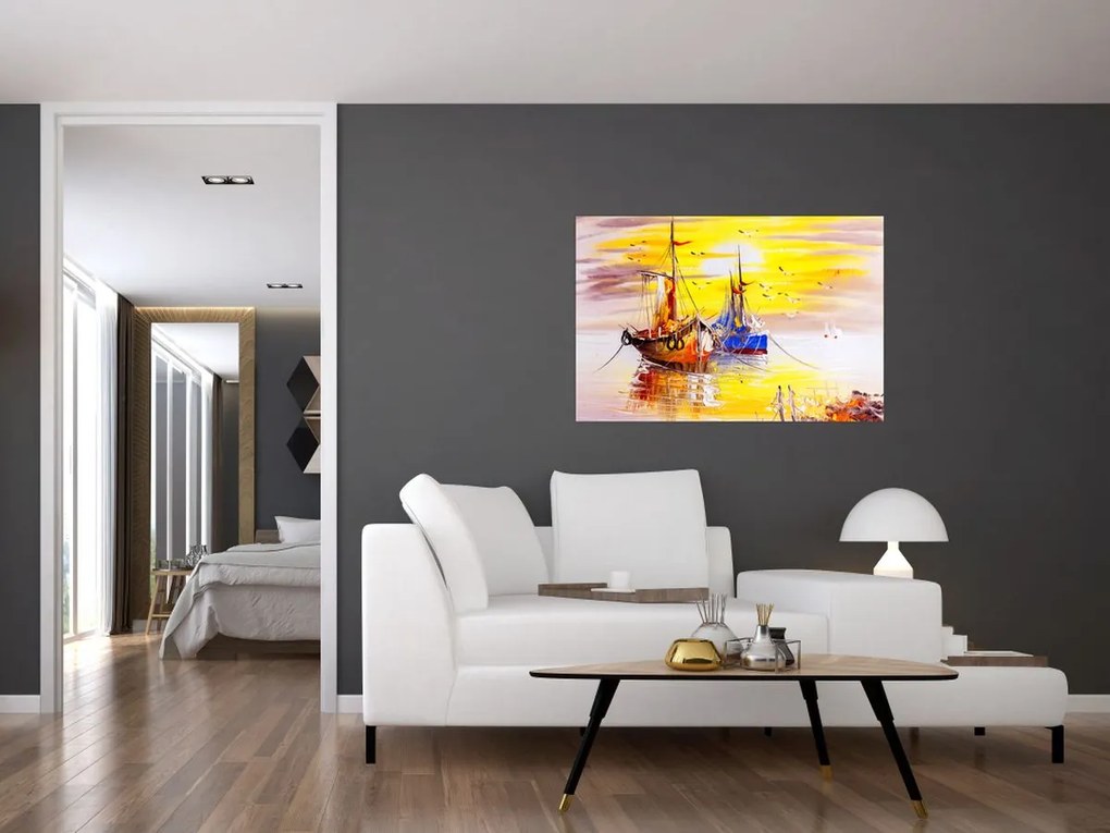 Tablou - Pictură barcă (90x60 cm)