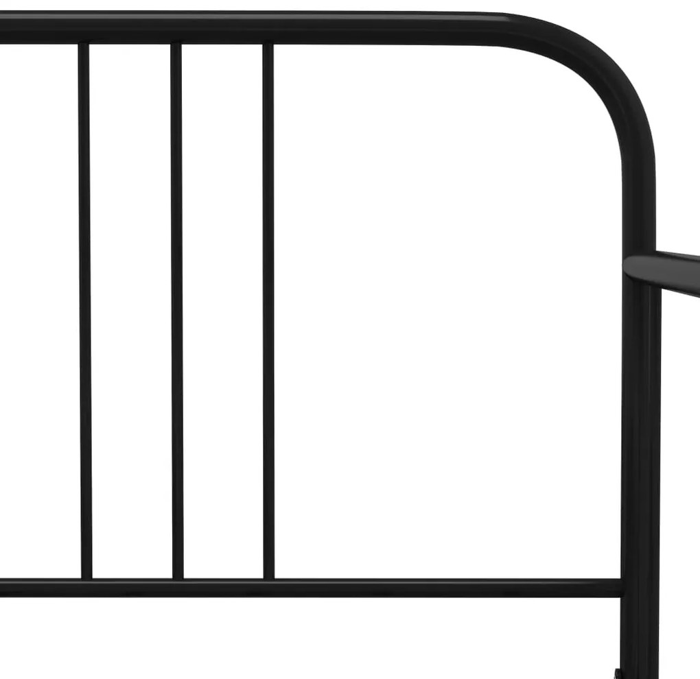 Cadru pat canapea extensibila, negru, 90 x 200 cm, metal Negru