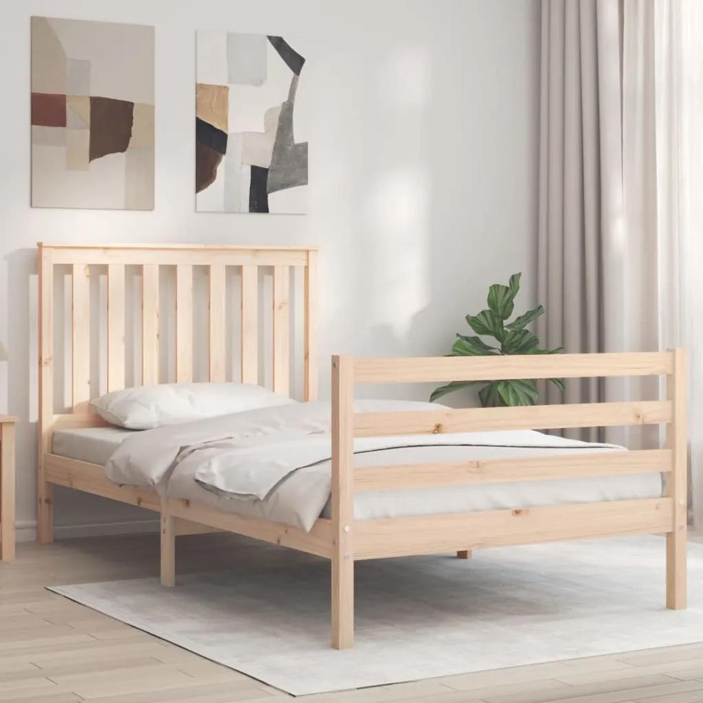 3194236 vidaXL Cadru de pat cu tăblie, 100x200 cm, lemn masiv