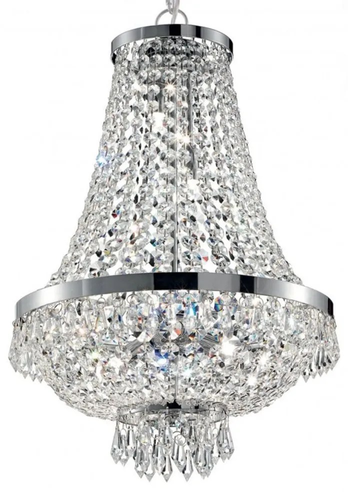 Candelabru cristal design elegant casa scarii CAESAR SP12 Cromo 114279