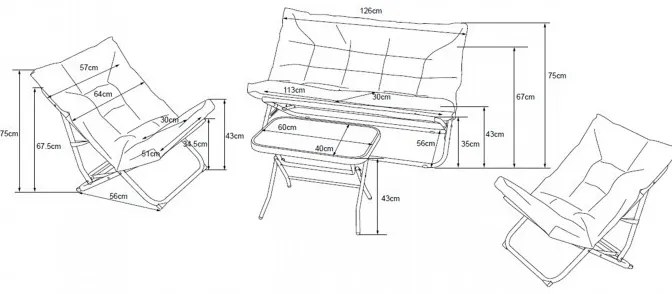Set de mobilier de grădină pliabil Forel