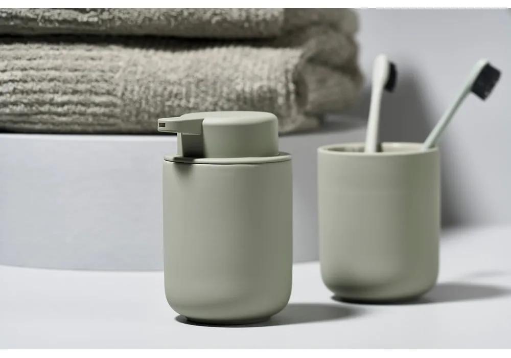 Perie din ceramică pentru toaletă Zone Eucalyptus, gri verde