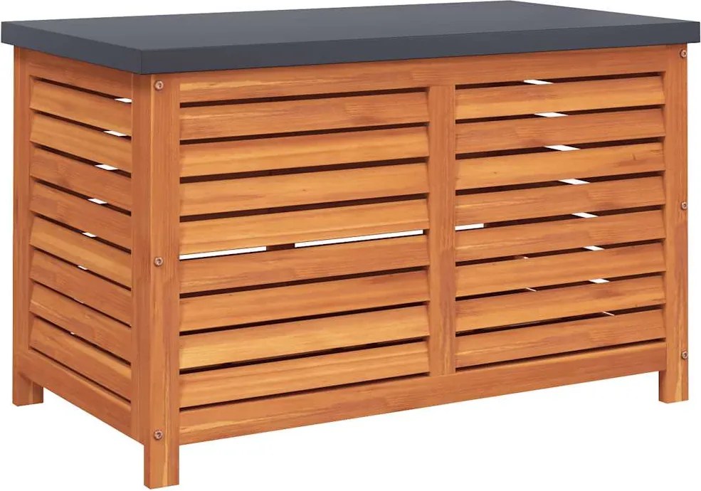 vidaXL Ladă depozitare de grădină, 90x48x55 cm, lemn masiv de eucalipt