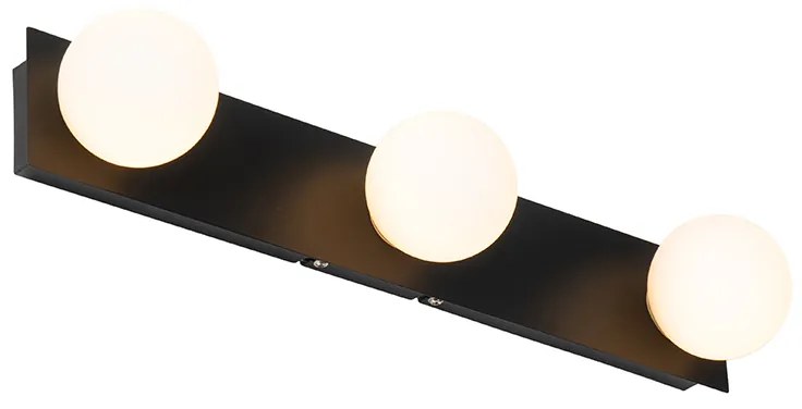 Aplică modernă neagră 48 cm IP44 cu 3 lumini - Cederic