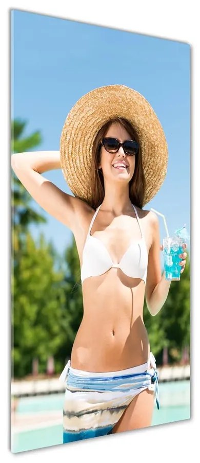 Tablou acrilic Femeia de la piscina