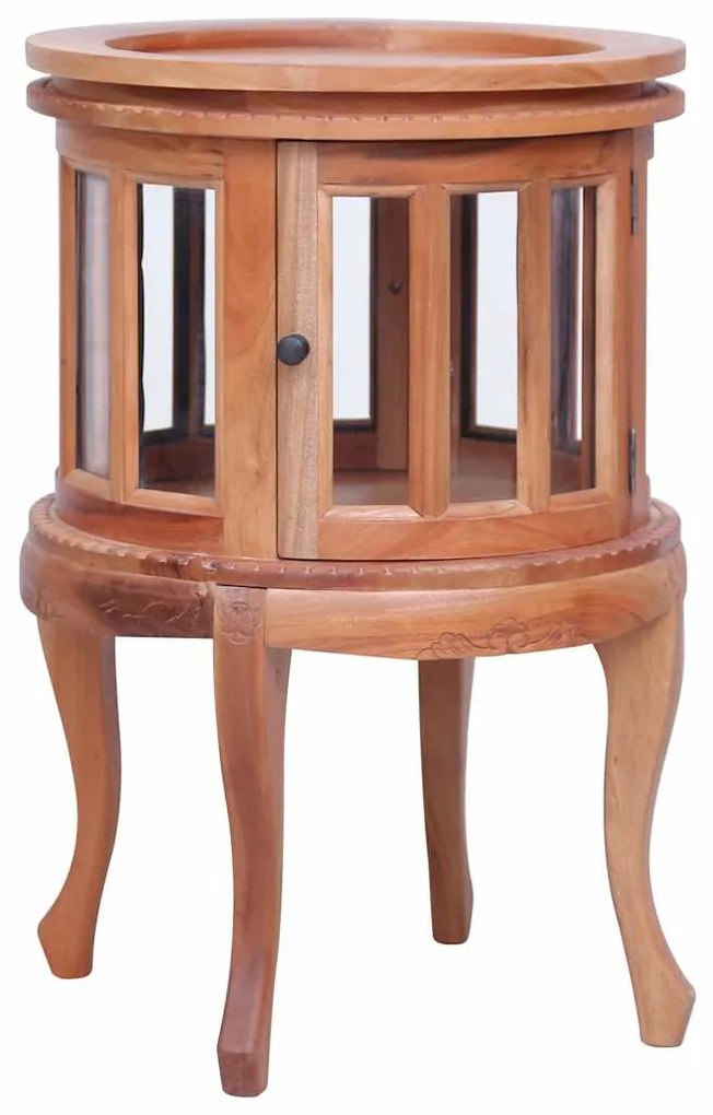 vidaXL Dulap cu vitrină, natural, 50x50x76 cm, lemn masiv de mahon