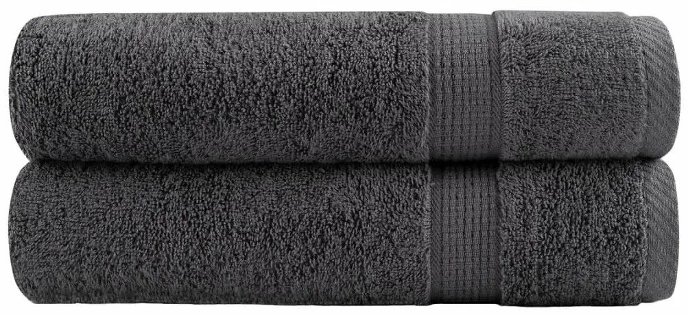 vidaXL Prosoape mâini SOLUND 2 buc. antracit 50x100 cm 600 gsm
