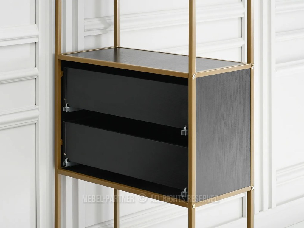 Raft Soren Reg (lemn negru + auriu). 1111378