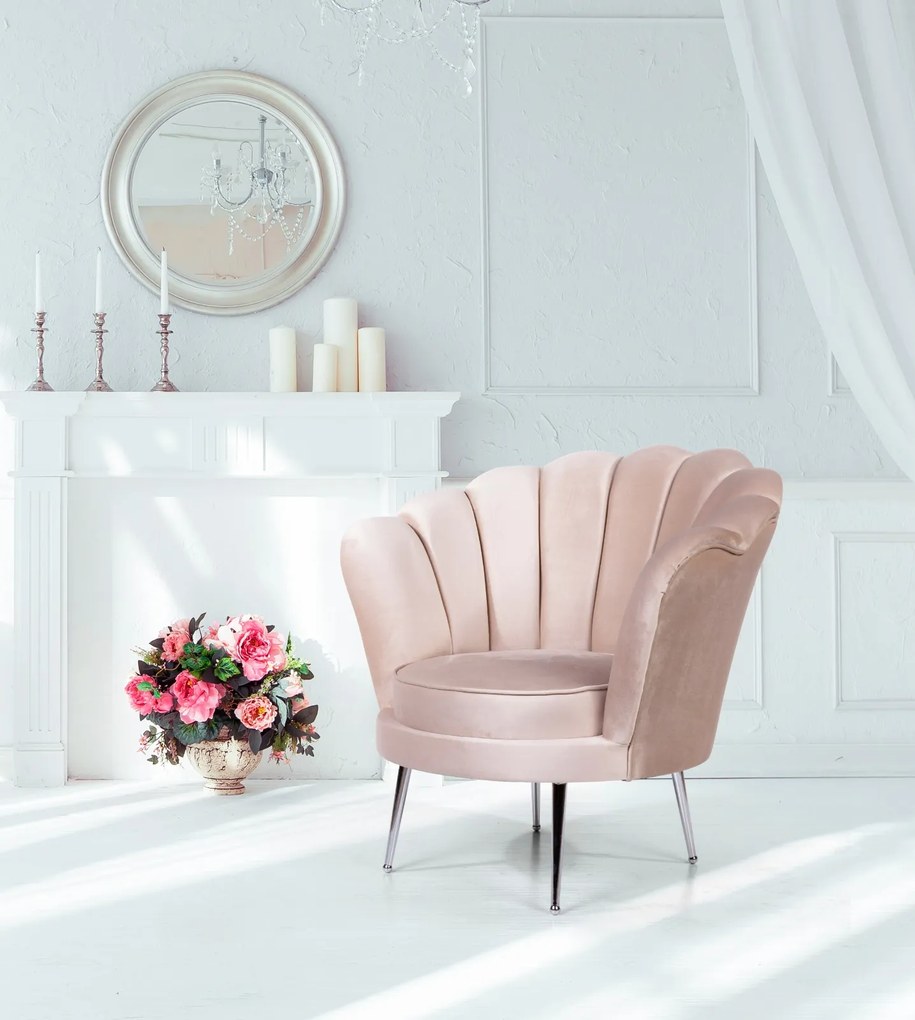 Fotoliu stil art deco cu forma scoica salda berjer