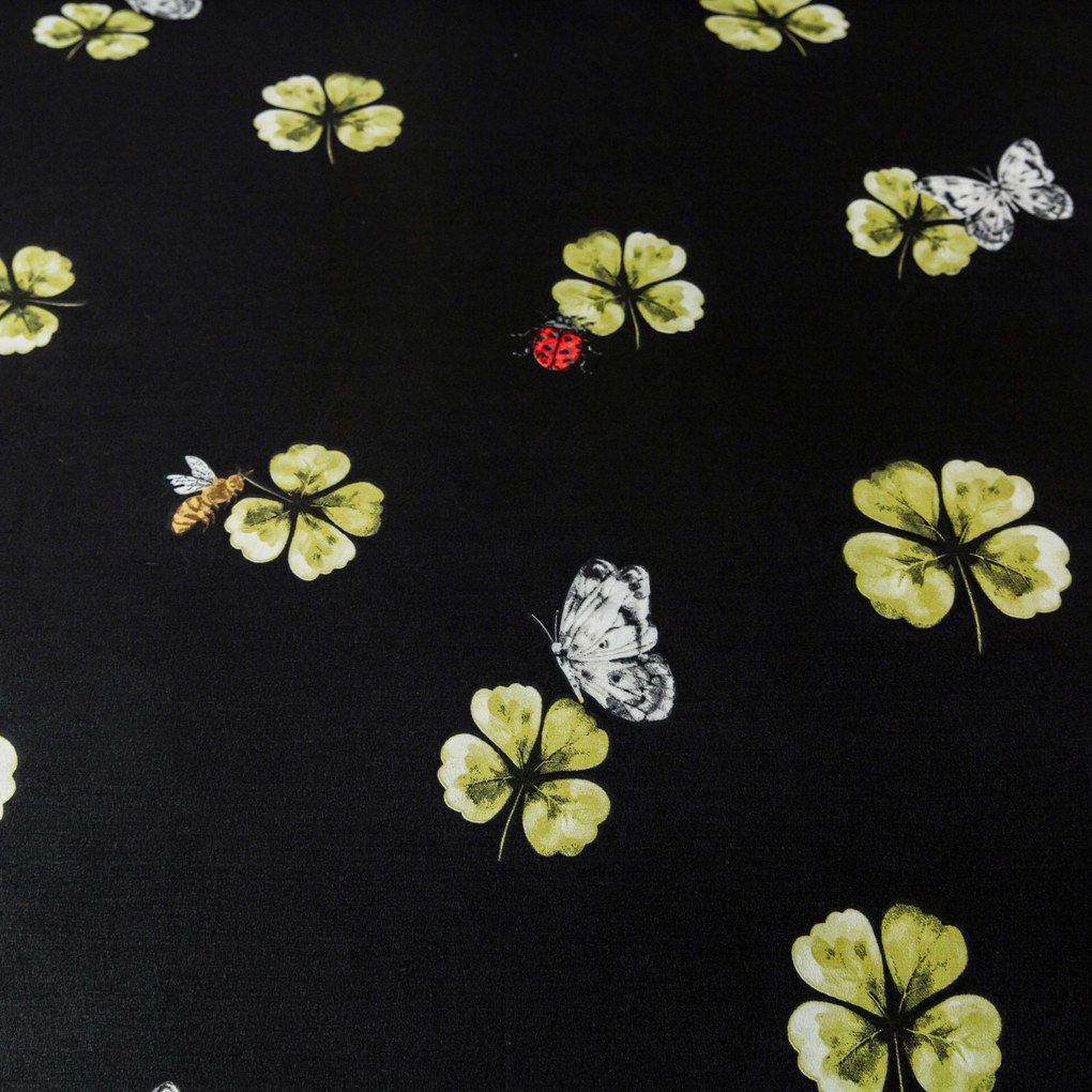 Lenjerie de pat din microfibra FOUR LEAF CLOVER negru Dimensiune lenjerie de pat: 70 x 90 cm | 140 x 200 cm