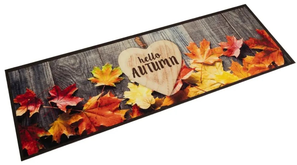 vidaXL Covor de bucătărie lavabil, model toamnă, 60x180 cm, catifea