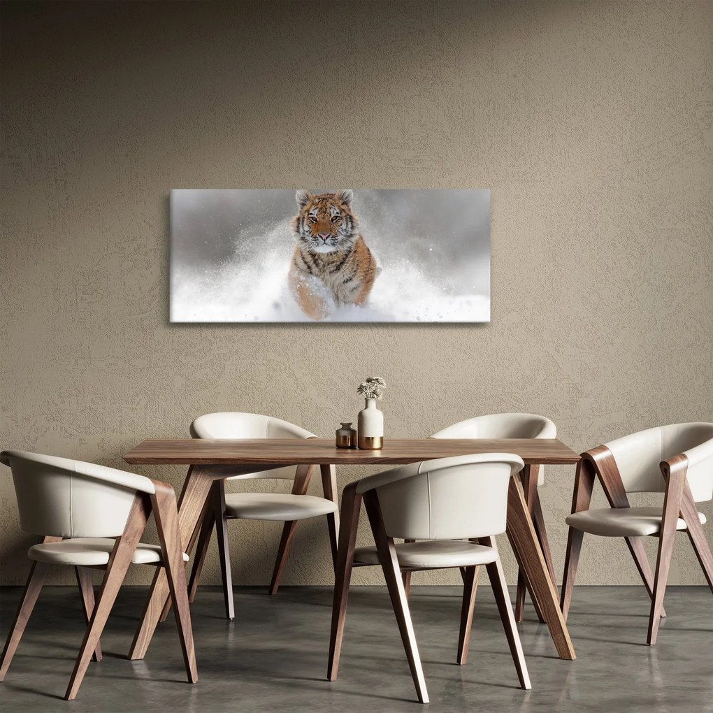 Tablou cutigru fugind prin zăpadă (120x50 cm)