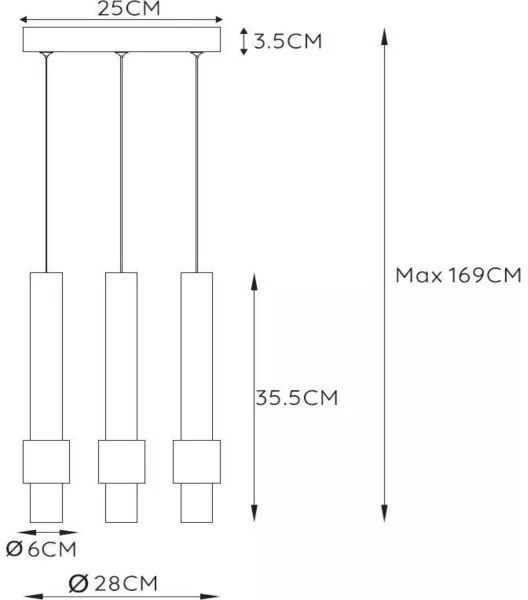 Lustră LED dimabilă pe cablu Lucide 24402/15/96 MARGARY 3xLED/4W/230V alamă