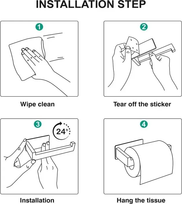 Suport autoadeziv pentru hârtie igienică - Ruhhy