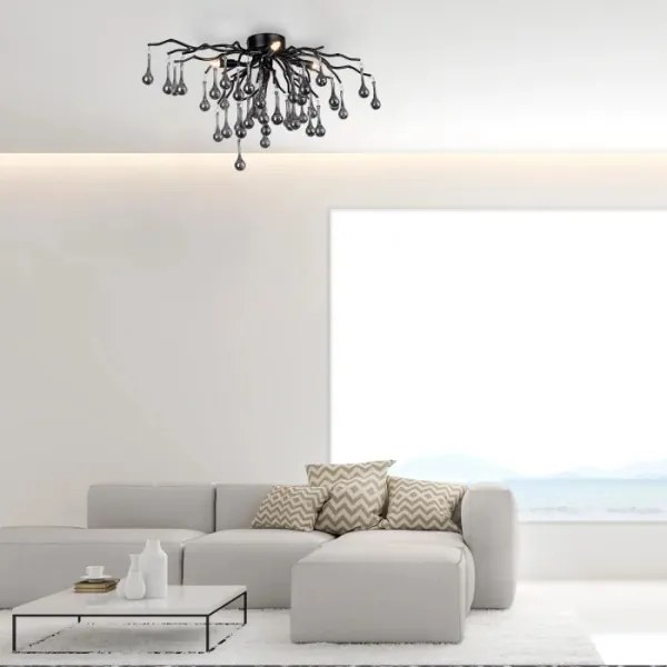 Paul Neuhaus 8090-18 - Lustră aplicată ICICLE 4xG9/40W/230V 30x60 cm negru