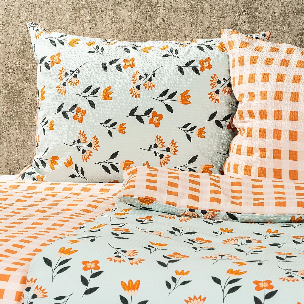 Lenjerie pat 4Home Spring bumbac creponat, 220 x 200 cm, 2 buc. 70 x 90 cm
