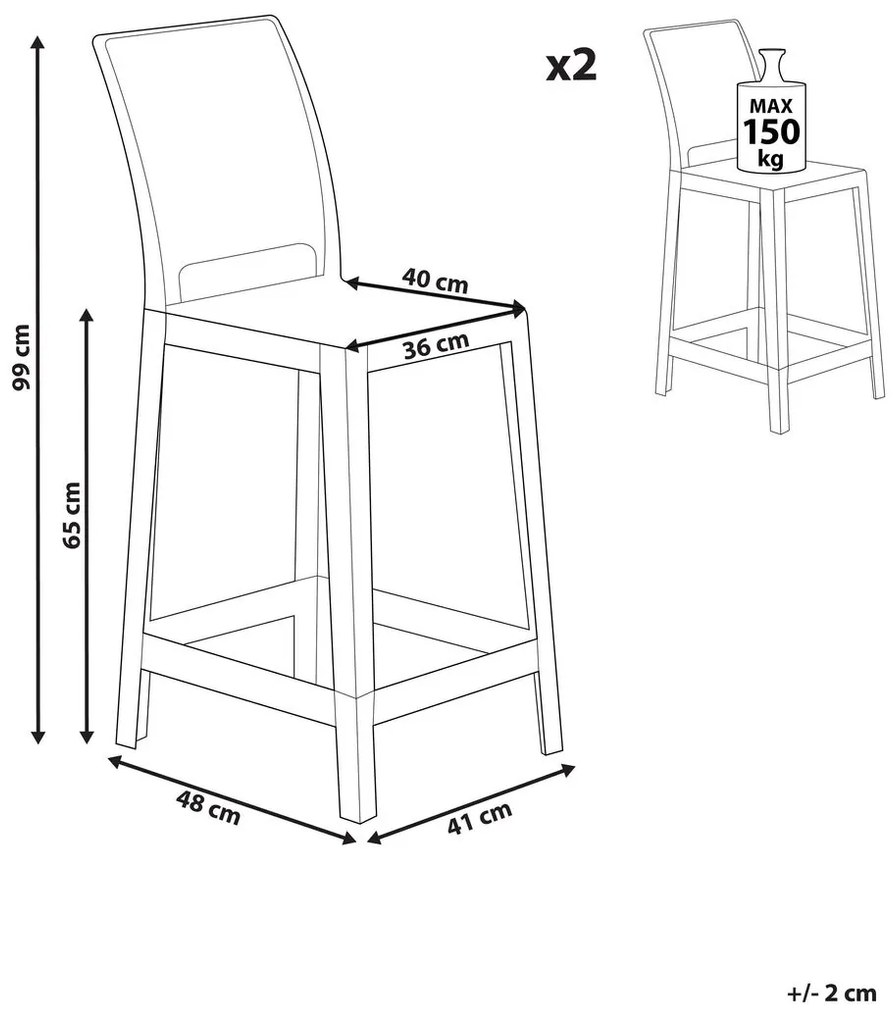 Set 2buc scaune tip bar Worpenza (negru) . 1076579