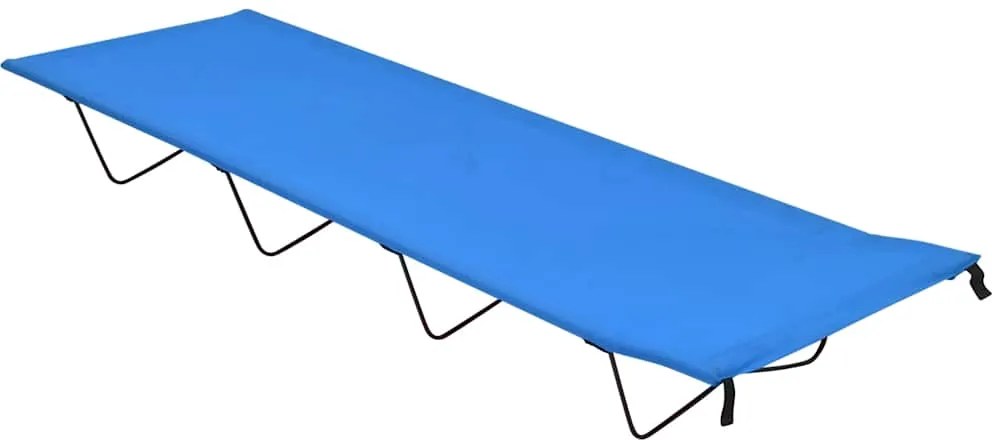 vidaXL Pat de camping, albastru, 180x60x19 cm, țesătură oxford și oțel