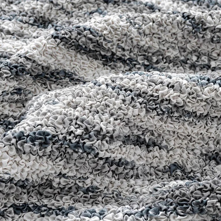 Huse bielastice OCEANO NOU gri-albăstrui fotoliu cu manere de lemn (l. 40 - 70 cm)