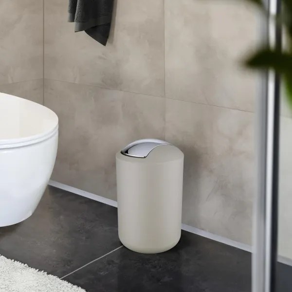 WENKO 21222100 - Coș BRASIL 19,5 x 31 cm bej/crom lucios