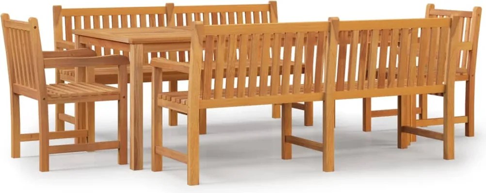 vidaXL Set de sufragerie de grădină, lemn masiv de tec, 5 piese