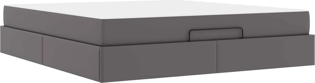 vidaXL Cadru de pat cu saltea cu saltea 2 pcs Gri PVC