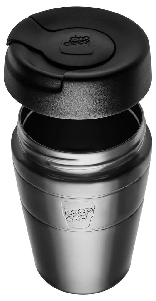Cană termos neagră 454 ml Helix Thermal Black L – KeepCup