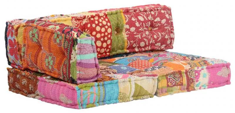 Perna pentru canapea din paleti, multicolor, textil, petice