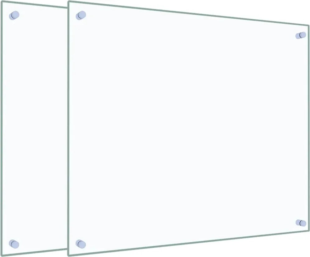 vidaXL Panou antistropi bucătărie 2 buc. transparent 70x60 cm sticlă